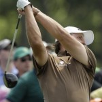 Phil Mickelson tees off on the first hole during the second round of the Masters golf tournament at the Augusta National Golf Club in Augusta, Ga., Friday, April 10, 2009. (AP Photo/Rob Carr)