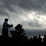 Angel Cabrera of Argentina tees off on the 18th hole during the second round of the Masters golf tournament at the Augusta National Golf Club in Augusta, Ga., Friday, April 10, 2009. (AP Photo/Charlie Riedel)