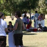 Valley citizens gather for the rally on education at Washington Park.(Jim Cross/KTAR) 