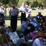 Community leaders gather at Washington Park. The rally was aimed at Governor Janet Brewer and state lawmakers.(Jim Cross/KTAR) 