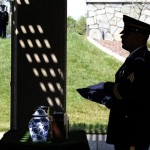 In this April 22, 2009 photo, members of the honor guard perform an internment ceremony for veterans at Riverside National Cemetery in Riverside, Calif. (AP Photo/Chris Carlson)