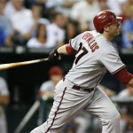 Arizona Diamondbacks' Mark Reynolds drives the ball over the center field wall for a two-run home run against the Kansas City Royals in the seventh inning of a baseball game Wednesday, June 17, 2009, in Kansas City, Mo. (AP Photo/Ed Zurga)