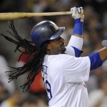 Los Angeles Dodgers' Manny Ramirez takes a swing for a strike during the third inning of a baseball game against the Arizona Diamondbacks, Thursday, Sept. 3, 2009, in Los Angeles. (AP Photo/Gus Ruelas)
