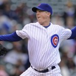 Chicago Cubs starter Tom Gorzelanny delivers a pitch in the first inning during a baseball game against the Arizona Diamondbacks at Wrigley Field in Chicago, Friday, Oct. 2, 2009. (AP Photo/Paul Beaty)