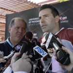 Arizona Cardinals quarterback Kurt Warner answers reporters' questions following practice for the NFC Divisional Playoff game Tuesday, Jan. 12, 2010, at the team's facility in Tempe, Ariz. The Cardinals will play the New Orleans Saints Saturday, Jan. 16. (AP Photo/Paul Connors)