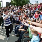 May 11: "American Idol" finalist Blake Lewis performs a free concert in Bothell, Wash. (AP Photo/Kevin P. Casey)