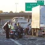Two of the drivers were hospitalized with minor injuries. The third trucker has minor injuries and was not taken to the hospital. (Jim Cross/KTAR)