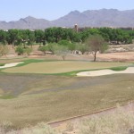 The McDowell Mountains look down at the second green (Kevin Tripp/KTAR).