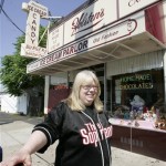 Sue "Soprano Sue" Sadik, the self-proclaimed number one fan of the 
television series, "The Sopranos," and namesake of the Web site 
Sopranosuessightings.com, poses outside Holsten's old-fashioned ice cream 
parlor in Bloomfield, N.J., Thursday, June 7, 2007, where some of the last 
scenes of the series were shot. The final episode of the HBO series will be 
shown Sunday, June 10. (AP Photo/Mike Derer)