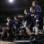 Butler players jump from the bench at the end in the second half of an NCAA West Regional semifinal college basketball game against Syracuse in Salt Lake City, Thursday, March 25, 2010. Butler defeated Syracuse 63-59. (AP Photo/Paul Sakuma)
