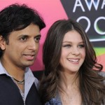 M. Night Shyamalan, left, and Nicola Peltz arrives at Nickelodeon's 23rd Annual Kids' Choice Awards on Saturday, March 27, 2010, in Los Angeles. (AP Photo/Chris Pizzello)