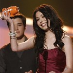 Miranda Cosgrove accepts the award for favorite TV show for "iCarly " at Nickelodeon's 23rd Annual Kids' Choice Awards on Saturday, March 27, 2010, in Los Angeles. (AP Photo/Matt Sayles)
