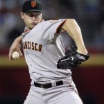 San Francisco Giants' Todd Wellemeyer winds up to deliver a pitch against the Arizona Diamondbacks in the fourth inning of a baseball game Wednesday, May 19, 2010, in Phoenix. (AP Photo/Paul Connors)