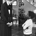 In this March 19, 1983 photo, first lady Nancy Reagan and "Diff'rent Strokes" star Gary Coleman talk during break in rehearsal at Universal Studios in Los Angeles. Mrs. Reagan, a former actress, made a guest appearance on the show to help deliver an anti-drug abuse message. (AP Photo, file)