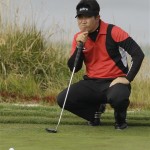 Y.E. Yang of Korea looks over a putt on the 10th hole during the first round of the U.S. Open golf tournament Thursday, June 17, 2010, at the Pebble Beach Golf Links in Pebble Beach, Calif. (AP Photo/David J. Phillip)