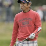 Hiroyuki Fujita of Japan reacts after a shot on the third hole during the first round of the U.S. Open golf tournament Thursday, June 17, 2010, at the Pebble Beach Golf Links in Pebble Beach, Calif. (AP Photo/Eric Risberg)