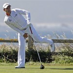 Camilo Villegas of Colombia watches his drive on the 18th hole during the first round of the U.S. Open golf tournament Thursday, June 17, 2010, at the Pebble Beach Golf Links in Pebble Beach, Calif. (AP Photo/Chris Carlson)