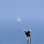 David Toms hits a shot on the eighth hole during the first round of the U.S. Open golf tournament Thursday, June 17, 2010, at the Pebble Beach Golf Links in Pebble Beach, Calif. (AP Photo/David J. Phillip)