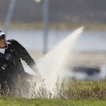 Brian Gay hits out of a bunker on the 17th hole during the first round of the U.S. Open golf tournament Thursday, June 17, 2010, at the Pebble Beach Golf Links in Pebble Beach, Calif. (AP Photo/Chris Carlson)