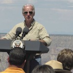 Vice President Joe Biden speaks about stimulus-funded projects at the Grand Canyon in Arizona Tuesday, July 27, 2010. (AP Photo/Felicia Fonseca)