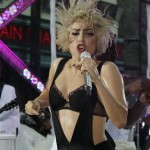 Lady Gaga performs on the NBC "Today" television program in New York Friday, July 9, 2010. (AP Photo/Richard Drew)
