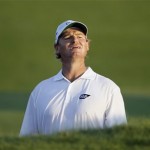 Ernie Els of South Africa prepares to hit out of a bunker on the 11th hole during the first round of the PGA Championship golf tournament Thursday, Aug. 12, 2010, at Whistling Straits in Haven, Wis. (AP Photo/Charlie Neibergall)