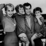 Tony Curtis and Janet Leigh pose with their children, Kelly 5, and Jamie, 2 1/2 in this Sept. 19,1961 file photo prior to their departure on the SS Argentina for the Argentine where Curtis was to do location filming for the movie "Taras Bulba." (AP Photo/HO - File)
