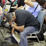 Nicolas Miranda, 52, who just lost his job, waits for a loan modification for his Burbank, Calif., home among thousands of people in line at the Los Angeles Convention Center on Thursday, Sept. 30, 2010. A nonprofit group called the Neighborhood Assistance Corporation of America is offering the chance to restructure their home loans at lower rates. (AP Photo/Damian Dovarganes)