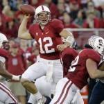 Stanford quarterback Andrew Luck (12) passes against Arizona in the first quarter of an NCAA college football game in Stanford, Calif., Saturday, Nov. 6, 2010. (AP Photo/Paul Sakuma)