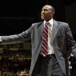 Stanford coach Johnny Dawkins questions the officials during the first half of an NCAA college basketball game against Arizona in Stanford, Calif., Thursday, Feb. 3, 2011. (AP Photo/Paul Sakuma)