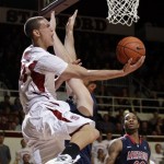Stanford forward Dwight Powell scores against Arizona in the second half of an NCAA college basketball game in Stanford, Calif., Thursday, Feb. 3, 2011. Arizona defeated Stanford 78-69. (AP Photo/Paul Sakuma)