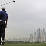American Tiger Woods plays a shot on the 8th hole during the Pro-Am at the Emirates Golf Club a day ahead of Dubai Desert Classic golf tournament in Dubai, United Arab Emirates, Wednesday Feb. 9, 2011. (AP Photo/Kamran Jebreili)