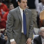 Duke coach Mike Krzyzewski calls out during the first half against Arizona in a West regional semifinal in the NCAA college basketball tournament Thursday, March 24, 2011, in Anaheim, Calif. (AP Photo/Jae C. Hong)