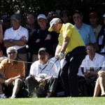 Jack Nicklaus tees off on the second hole during the Par 3 competition before the Masters golf tournament Wednesday, April 6, 2011, in Augusta, Ga. (AP Photo/David J. Phillip)