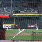 Cardinals WR Larry Fitzgerald takes some cuts during batting practice at Chase Field Tuesday, April 12, 2011. (Adam Green/Arizonasports.com)