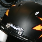 The new Arizona State black football helmet was shown off on Tuesday, April 12, 2011 in Tempe, Ariz. (Tyler Bassett/ArizonaSports.com)
