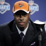 Georgia wide receiver A.J. Green responds to questions during a news conference after he was selected as the fourth overall pick by the Cincinnati Bengals in the first round of the NFL football draft at Radio City Music Hall on Thursday, April 28, 2011, in New York. (AP Photo/Stephen Chernin)