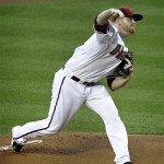 Arizona Diamondbacks pitcher Barry Enright delivers a pitch against the Chicago Cubs during the first inning of a baseball game, Thursday, April 28, 2011, in Phoenix. (AP Photo/Matt York)