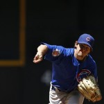 Chicago Cubs' Casey Coleman throws against the Arizona Diamondbacks during the first inning of a baseball game Sunday, May 1, 2011, in Phoenix. (AP Photo/Ross D. Franklin)