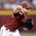 Arizona Diamondbacks' Ian Kennedy releases a pitch against the Washington Nationals in the second inning of an MLB baseball game on Sunday, June 5, 2011, in Phoenix. (AP Photo/Paul Connors)