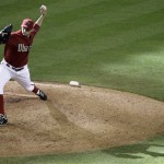Arizona Diamondbacks pitcher Joe Paterson begins his motion while pitching against the Washington Nationals in the eleventh inning of an baseball game Sunday, June 5, 2011, in Phoenix. Paterson gave up a grand slam to Nationals' Michael Morse in the inning. The Nationals won 9-4 in eleven innings. (AP Photo/Paul Connors)