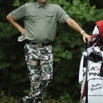 Bubba Watson waits his turn to hit from the 13th tee during the first round of the U.S. Open Championship golf tournament in Bethesda, Md., Thursday, June 16, 2011. (AP Photo/Nick Wass)