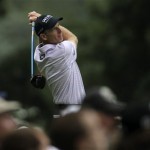 Jim Furyk watches his drive from the second tee during the first round of the U.S. Open Championship golf tournament in Bethesda, Md., Thursday, June 16, 2011. (AP Photo/Mike Groll)