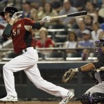 USA infielder Grant Green connects for a double against the World team during the fifth inning of the All Star Futures baseball game Sunday, July 10, 2011, in Phoenix. (AP Photo/Ross D. Franklin)