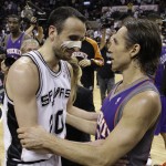 This embrace had certainly happened before, but never quite like this. Steve Nash and his Phoenix Suns, having fallen to the Spurs in 2005, 2007 and 2009, swept their nemesis right out of the playoffs en route to the 2010 Western Conference Finals. Beating the Spurs was great, but sweeping them? It doesn't get much sweeter than that.