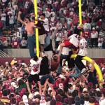 Chris Jacke's 52-yard field goal went through the uprights, giving the Cardinals a 16-13 win over the San Diego Chargers and a Wild Card spot. Not long after those goalposts were under siege, as excited fans stormed the field and celebrated the team's first trip to the playoffs since moving to Arizona.