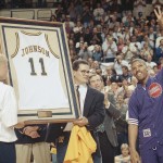 4. Kevin Johnson - You may not remember it, but 
K.J. wore number 11 for 28 games in 1988-89 
after he was traded to the Suns from Cleveland. 
It wasn't until the next season that he 
switched to his more customary number 7. (AP 
Photo)