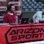 Arizona Sports 620's Doug and Wolf interview D-
backs ace Ian Kennedy. (Photo by Adam 
Green/ArizonaSports)