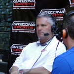 Diamondbacks GM Kevin Towers listens intently to a question from 
Arizona Sports 620's John Gambadoro. (Photo by Vince Marotta/Arizona 
Sports)