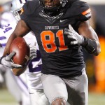 Another possible choice as wide receiver for 
the Cards, Justin Blackmon gained 1,522 yards 
off of 121 receptions in 2011. The Oklahoma 
State product also scored 18 touchdowns last 
season, three of which came in a Fiesta 
Bowl win over Stanford. 
